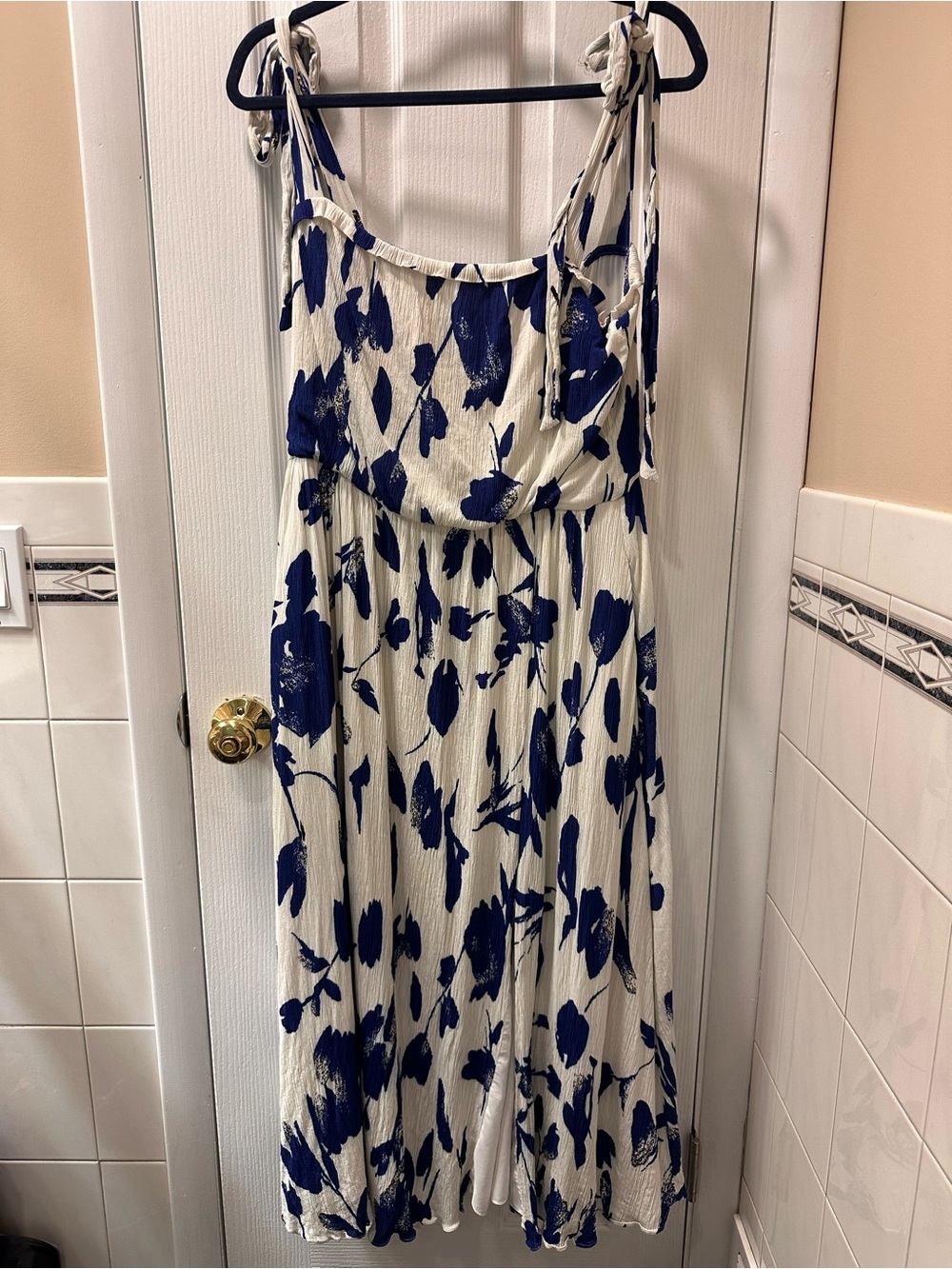 JASON WU Women’s Blue Floral Tie-Strap Maxi Dress